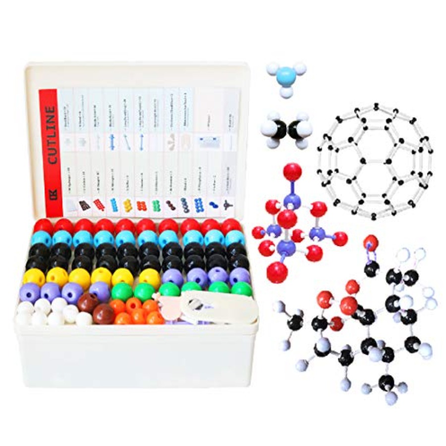Chemistry Set Beginner - ชุดโมเดลโมเลกุลเคมี 444 ชิ้น ชุดสำหรับนักเรียนหรือครูเพื่อการเรียนรู้เคมีอินทรีย์และอนินทรีย์ กระตุ้นความกระตือรือร้น