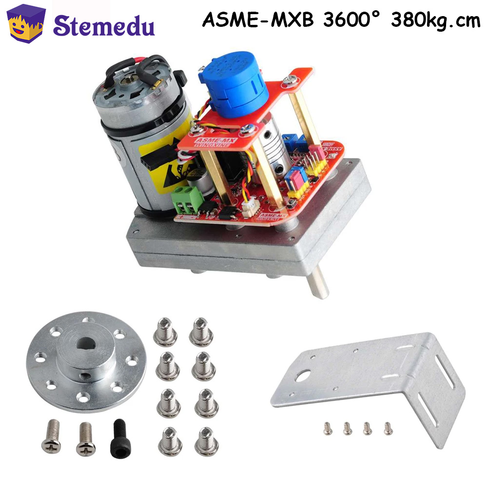 Robot Arm Motor - ASME-MXB แรงบิดสูงเซอร์โวพลังงานสูง360องศา380kg.cm เหล็ก DC12-24V ตัวยึดเกียร์สำหรับการควบคุมแขนหุ่นยนต์ขนาดใหญ่ DIY