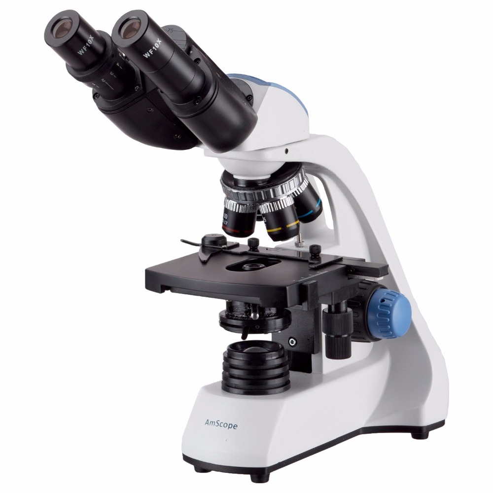 Microscope Compound 40X - แอมสโคป40X-2000X กล้องจุลทรรศน์ LED กล้องจุลทรรศน์สองตาประกอบกับเวทีกล3D สองชั้น