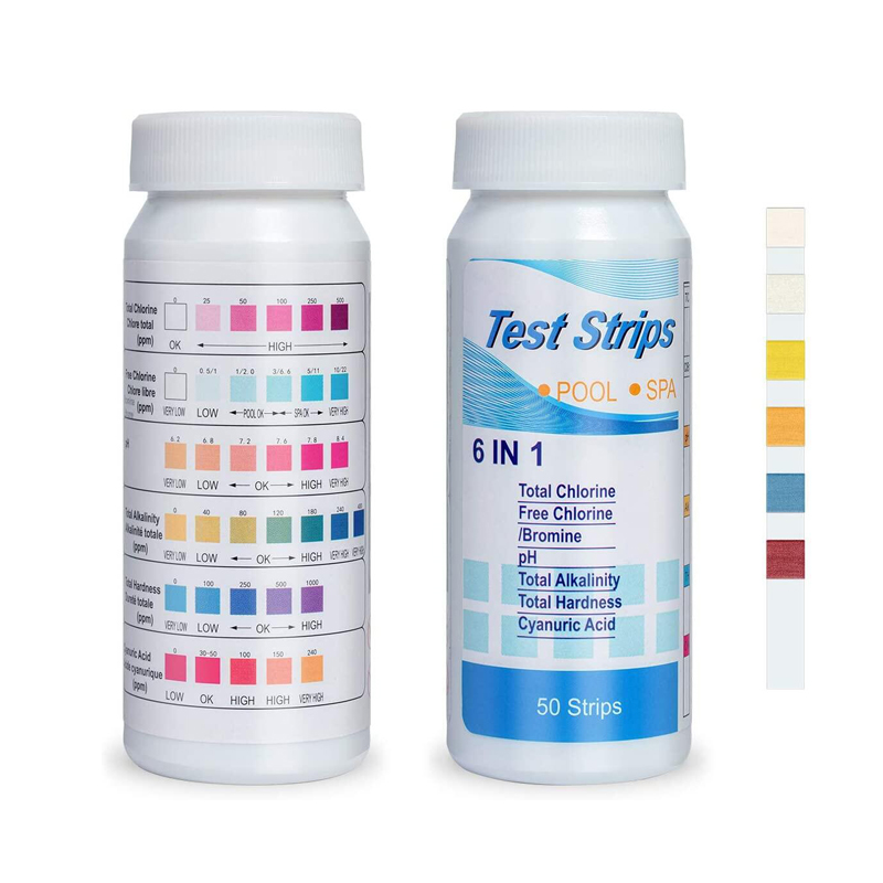 แถบทดสอบคลอรีนและค่า pH 6 in 1 - Ph Strip Test บทวิจารณ์และราคา