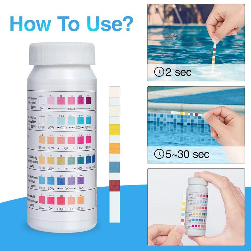 แถบทดสอบคลอรีนและค่า pH 6 in 1 - Ph Strip Test บทวิจารณ์และราคา