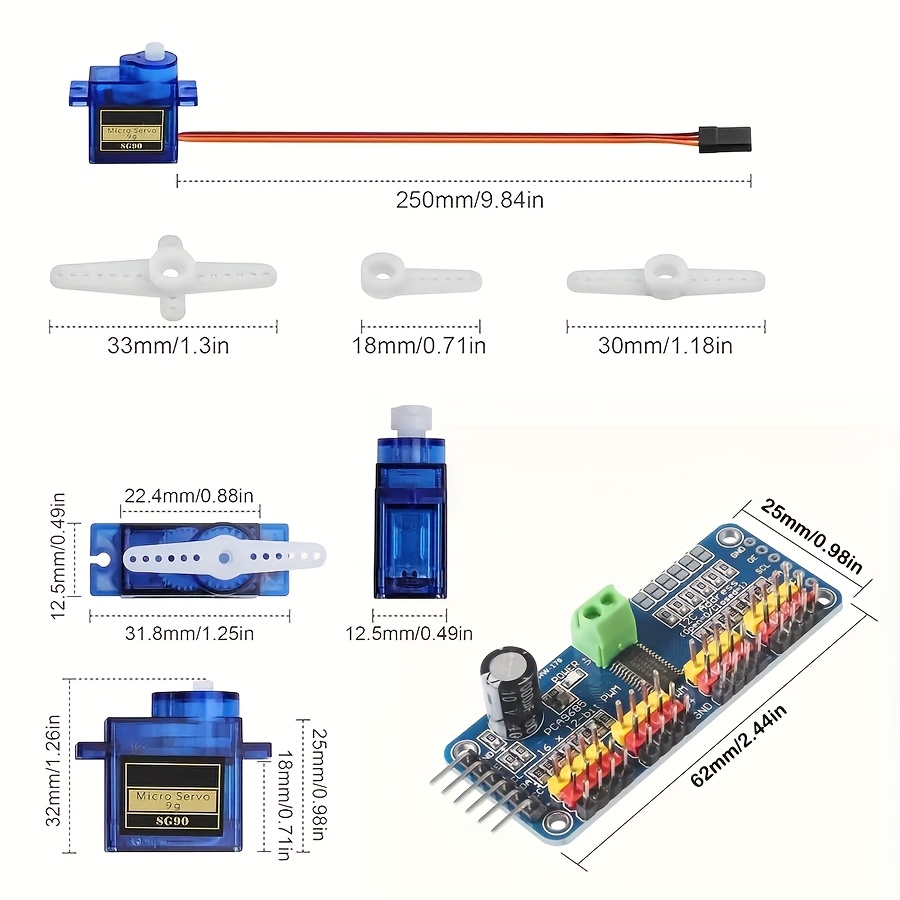 เซอร์โวมอเตอร์ SG90 9G จำนวน 5 - Robot Arm Motor บทวิจารณ์และราคา