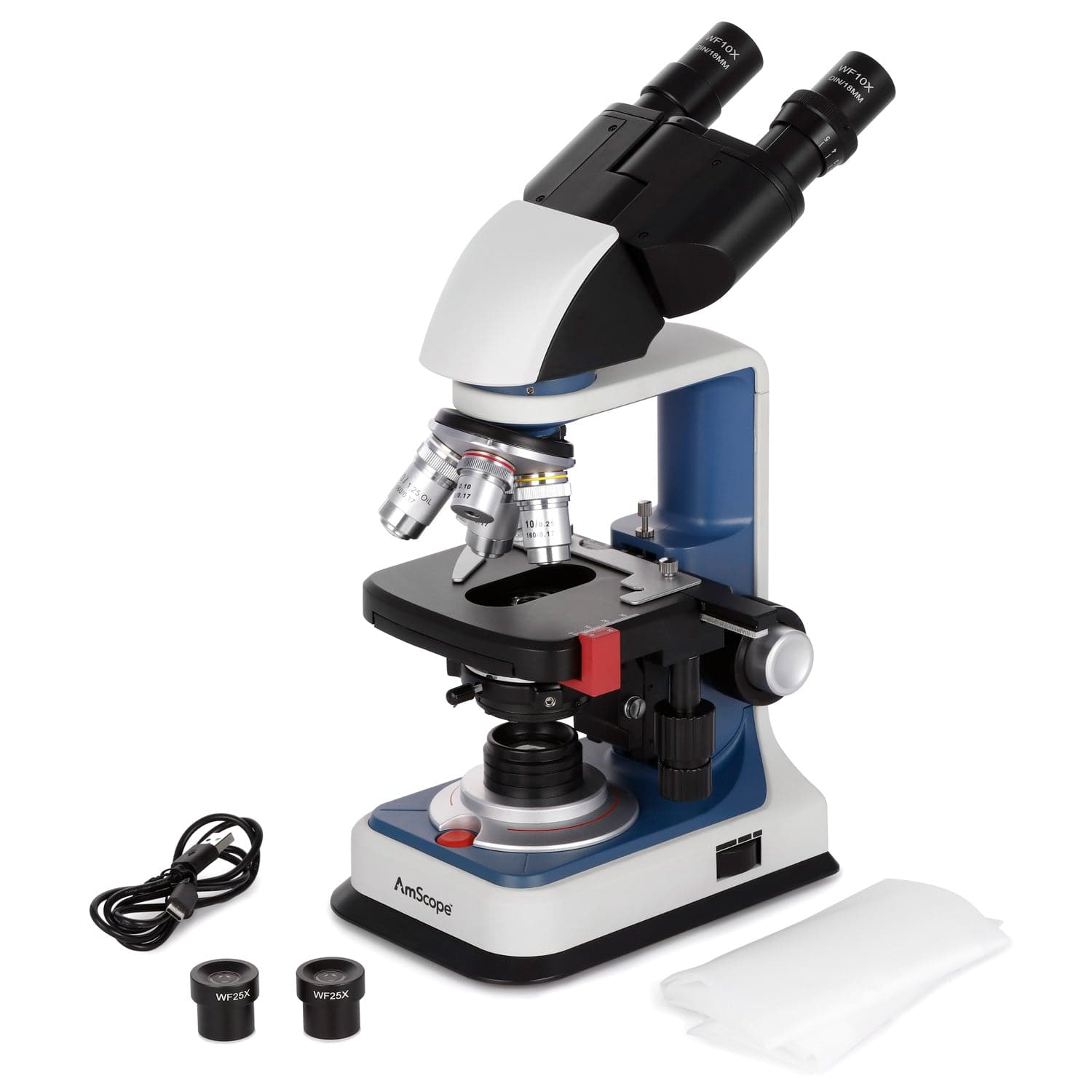 กล้องจุลทรรศน์แบบสองตาสำหรับนั - Microscope Compound 40X บทวิจารณ์และราคา
