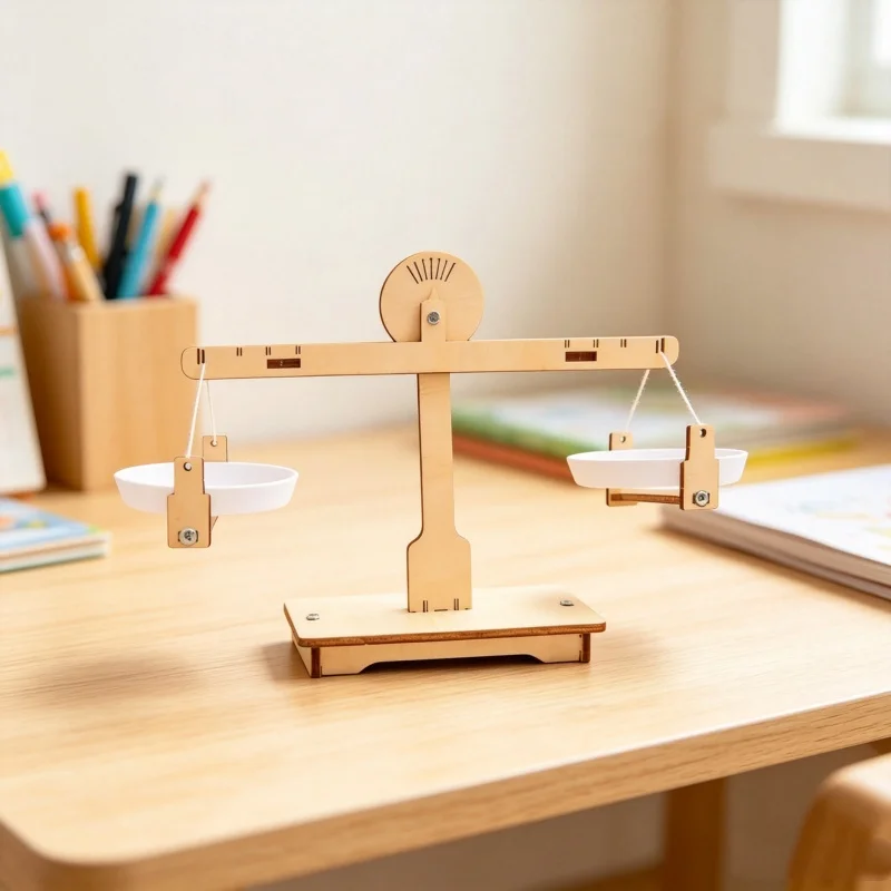 ชุดประกอบเครื่องชั่งสมดุลไม้ D - Science Project Physics บทวิจารณ์และราคา