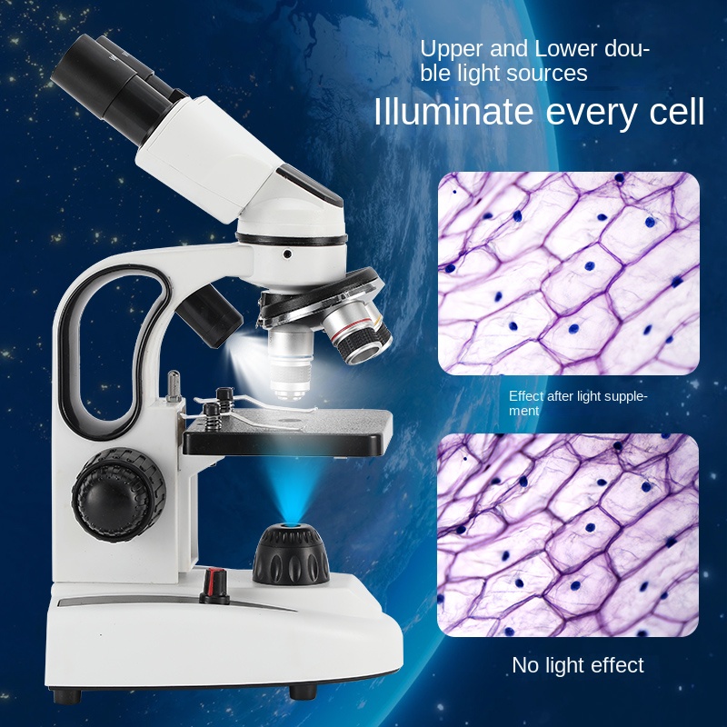 กล้องจุลทรรศน์แบบสองตา ขยายได้ - Microscope Compound 40X บทวิจารณ์และราคา