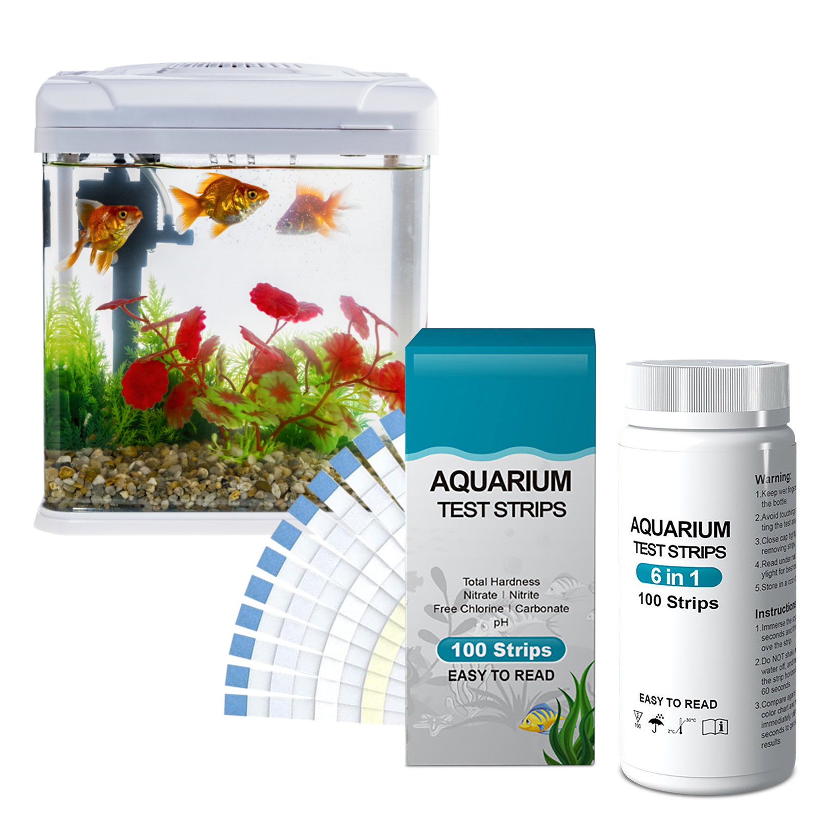 100pcs 6-in-1 แถบทดสอบคุณภาพน้ - Ph Strip Test บทวิจารณ์และราคา